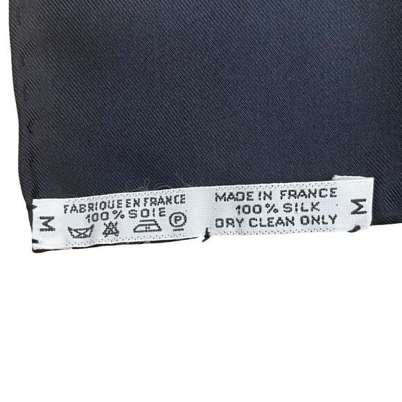 HERMES Vintage Black Silk Scarf - Picture 2 of 4